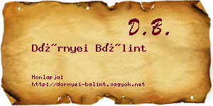 Dörnyei Bálint névjegykártya