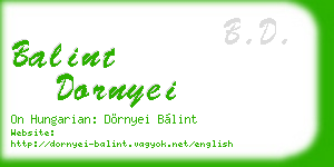 balint dornyei business card